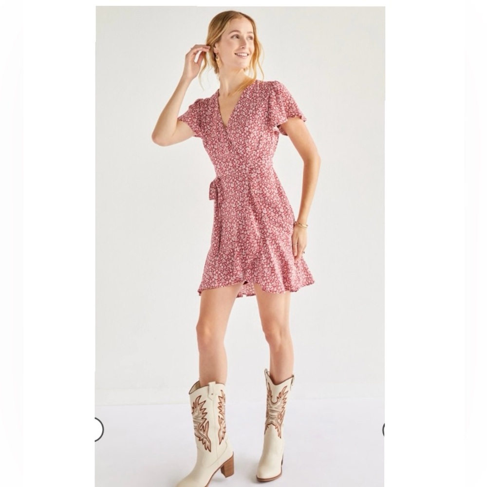 Miami Pink Ruffled Wrap Sundress